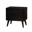 Queen Bedroom Set- Black Wood- 2 Piece Set with Nightstand