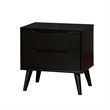 Queen Bedroom Set- Black Wood- 3 Piece Set with 2 Nightstands
