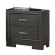 Queen Bedroom Set- Dark Gray- Metallic Gray Wood- 3 Piece Set with 2 Nightstands