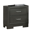 Queen Bedroom Set- Dark Gray- Metallic Gray Wood- 3 Piece Set with 2 Nightstands