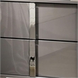 Queen Bedroom Set- Light Taupe- Chrome Silver Wood- 2 Piece Set with Nightstand