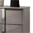 Queen Bedroom Set- Light Taupe- Chrome Silver Wood-3 Piece Set with 2 Nightstand