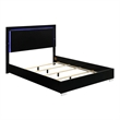 Queen Bedroom Set- Piano Black-Chrome Silver Wood-2 Piece Set with Nightstand