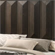 Queen Bedroom Set- Espresso Brown- Nickel Wood- 2 Piece Set with Nightstand