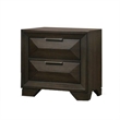Queen Bedroom Set- Espresso Brown- Nickel Wood- 2 Piece Set with Nightstand