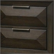 Queen Bedroom Set- Espresso Brown- Nickel Wood- 2 Piece Set with Nightstand
