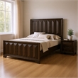 Queen Bedroom Set- Espresso Brown- Nickel Wood- 2 Piece Set with Nightstand