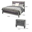 Queen Bedroom Set- Gray- Nickel Wood- 2 Piece Set with Nightstand