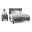 Queen Bedroom Set- Gray- Nickel Wood- 2 Piece Set with Nightstand