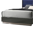 Queen Bedroom Set- Ash Gray- Indigo Blue-Wood- 2 Piece Set with Nightstand