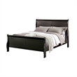 Queen Bedroom Set- Black- Nickel Wood- 2 Piece Set with Nightstand