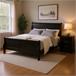 Queen Bedroom Set- Black- Nickel Wood- 2 Piece Set with Nightstand
