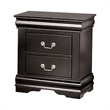 Queen Bedroom Set- Black- Nickel Wood- 3 Piece Set with 2 Nightstands
