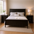 Queen Bedroom Set- Black- Nickel Wood- 3 Piece Set with 2 Nightstands