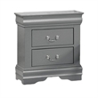 Queen Bedroom Set- Gray- Nickel Wood- 2 Piece Set with Nightstand