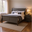 Queen Bedroom Set- Gray- Nickel Wood- 2 Piece Set with Nightstand