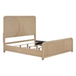 Queen Bedroom Set- Natural Brown Wood- 2 Piece Set with Nightstand