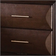 Queen Bedroom Set- Espresso Brown- Gold Wood- 2 Piece Set with Nightstand