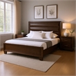 Queen Bedroom Set- Espresso Brown- Gold Wood- 2 Piece Set with Nightstand