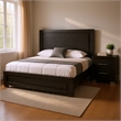 Queen Bedroom Set- Black- Chrome- Nickel Wood- 2 Piece Set with Nightstand