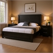 Queen Bedroom Set- Black- Chrome- Nickel Wood- 2 Piece Set with Nightstand