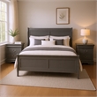 Queen Bedroom Set- Gray- Nickel Wood- 3 Piece Set with 2 Nightstands