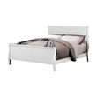 Queen Bedroom Set- White- Nickel Wood- 2 Piece Set with Nightstand