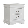Queen Bedroom Set- White- Nickel Wood- 2 Piece Set with Nightstand