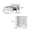 Queen Bedroom Set- White- Nickel Wood- 2 Piece Set with Nightstand