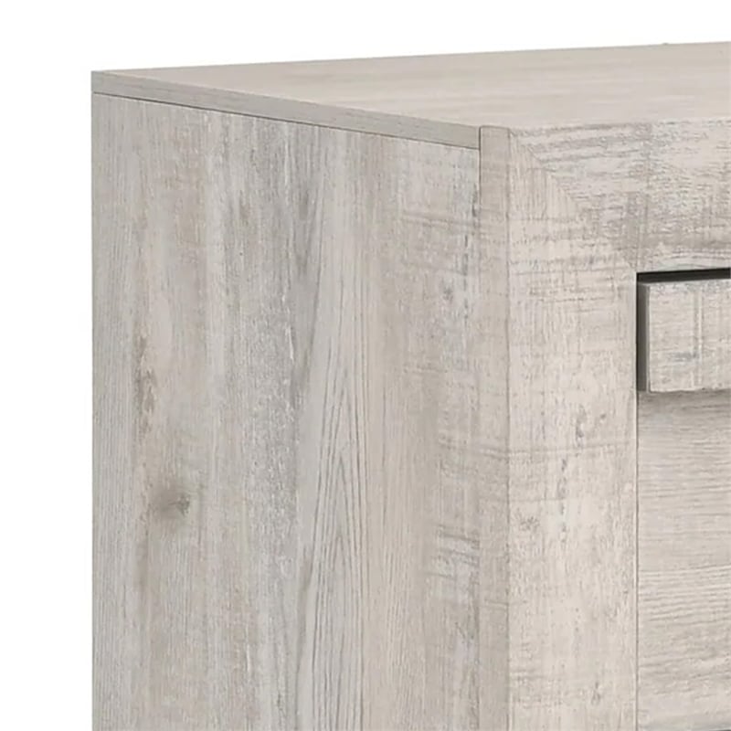 Full Bedroom Set- Beige- Black Wood- 2 Piece Set with Nightstand