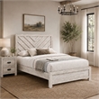 Full Bedroom Set- Beige- Black Wood- 2 Piece Set with Nightstand