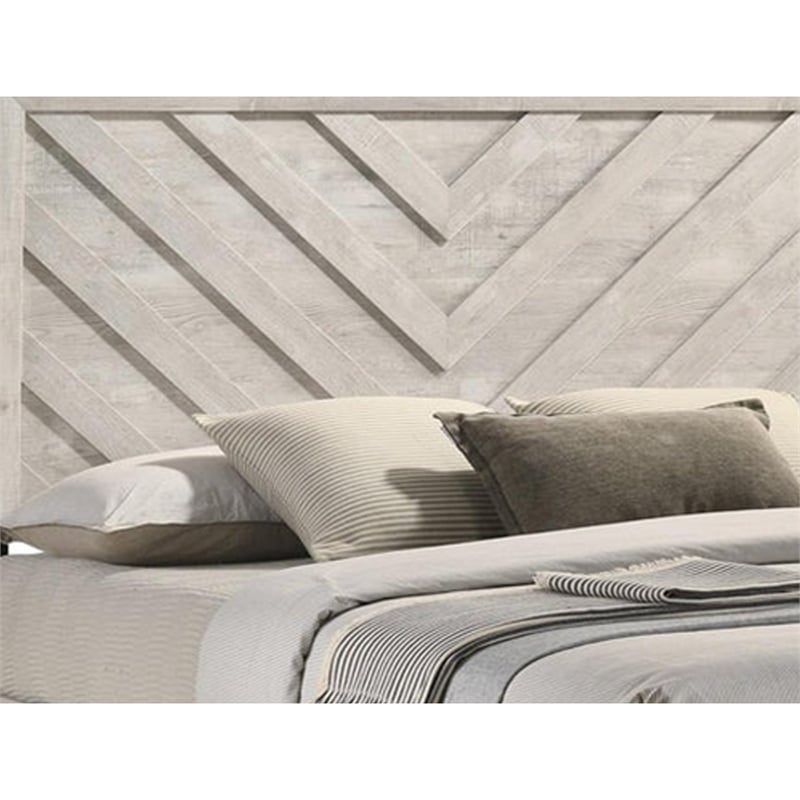 Queen Bedroom Set- Beige- Black Wood- 2 Piece Set with Nightstand