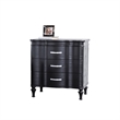 Queen Bedroom Set- Black- Chrome Wood- 2 Piece Set with Nightstand