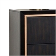 Queen Bedroom Set- Espresso Brown- Gold Wood- 2 Piece Set with Nightstand