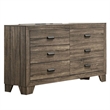 Full Bedroom Set- Brown Wood- 3 Piece Set with Nightstand and Dresser