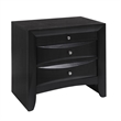 Queen Bedroom Set- Black Wood- 3 Piece Set with 2 Nightstands