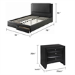Queen Bedroom Set- Black Wood- 3 Piece Set with 2 Nightstands