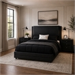 Queen Bedroom Set- Black Wood- 3 Piece Set with 2 Nightstands
