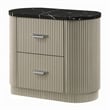 Queen Bedroom Set- Gold-Black- Silver Wood- 3 Piece Set with 2 Nightstands
