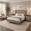 Queen Bedroom Set- Gold-Black- Silver Wood- 3 Piece Set with 2 Nightstands