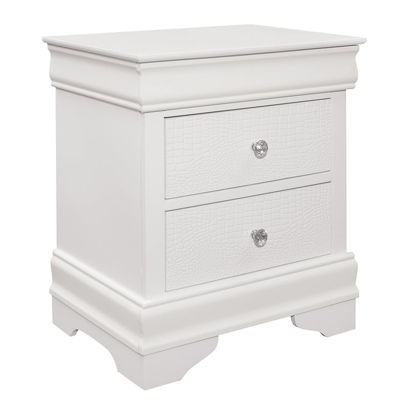 King Bedroom Set- White Wood- 3 Piece Set with 2 Nightstands
