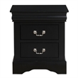 California King Bedroom Set- Black Wood- 3 Piece Set with 2 Nightstands