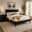 California King Bedroom Set- Black Wood- 3 Piece Set with 2 Nightstands