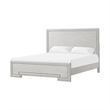 Queen Bedroom Set- White- Nickel Wood- 2 Piece Set with Nightstand