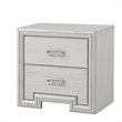 Queen Bedroom Set- White- Nickel Wood- 2 Piece Set with Nightstand