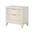 Queen Bedroom Set- White- Chrome Wood- 2 Piece Set with Nightstand