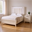 Queen Bedroom Set- White- Chrome Wood- 2 Piece Set with Nightstand