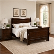 Queen Bedroom Set- Brown Wood- 3 Piece Set with 2 Nightstands