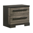 Queen Bedroom Set- Gray- Ebony Black Wood- 2 Piece Set with Nightstand