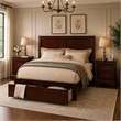 California King Bedroom Set- Cherry Brown-Wood- 3 Piece Set with 2 Nightstands
